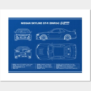 Blueprint - GTR34 Posters and Art